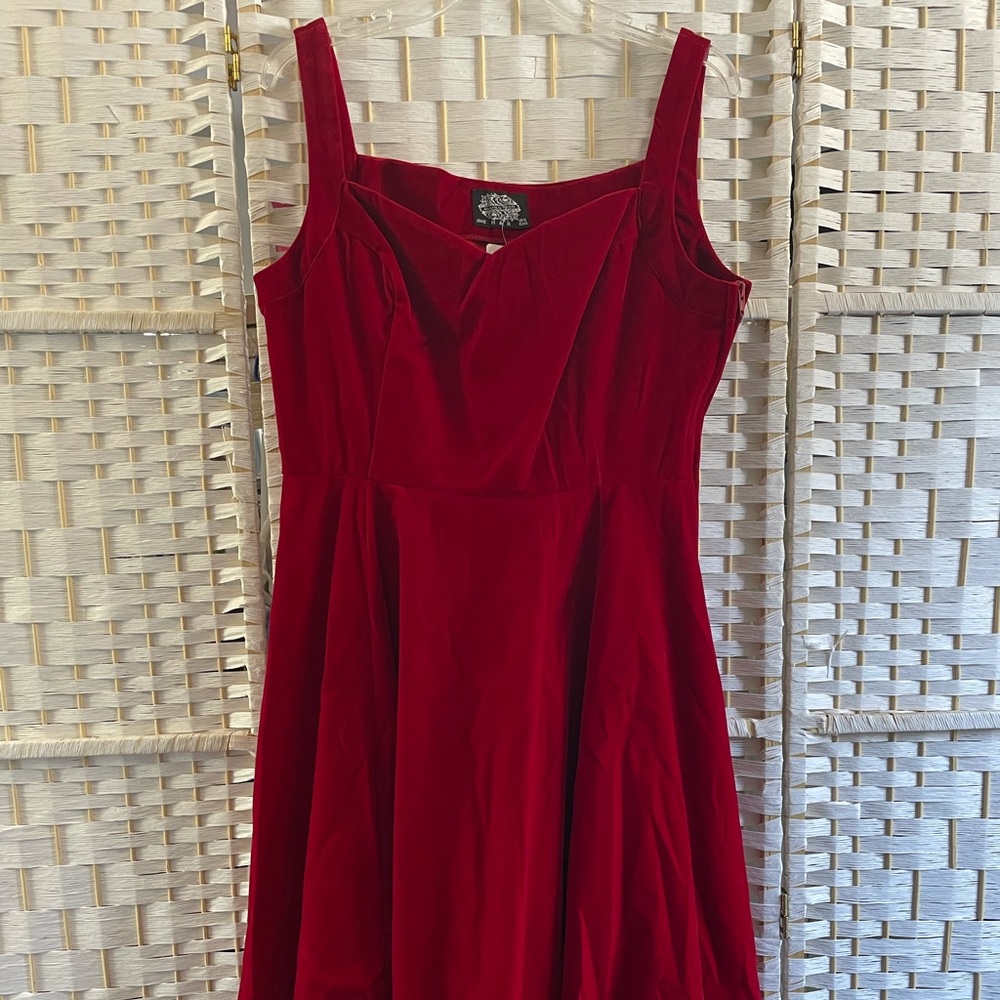 H&R red velvet dress